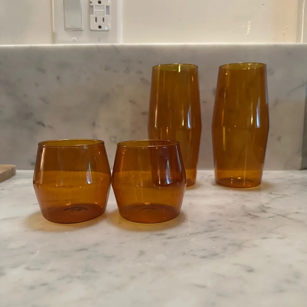 Orange Glass Kitchen Vases Set - Picture 1 of 3